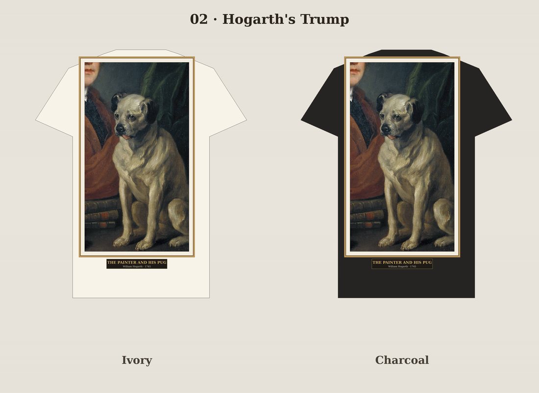 The Painter and His Pug t-shirt mockup