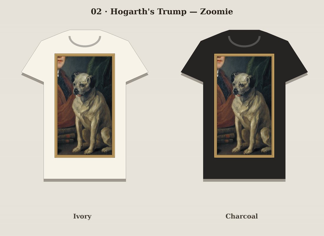 The Painter and His Pug Zoomie t-shirt mockup