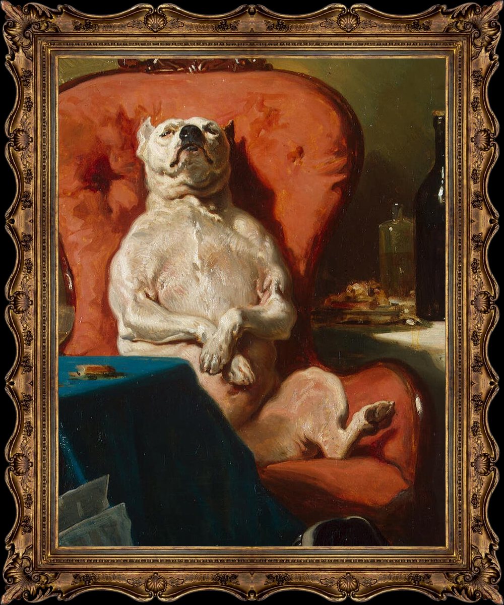 Pug in an Armchair close-up artwork