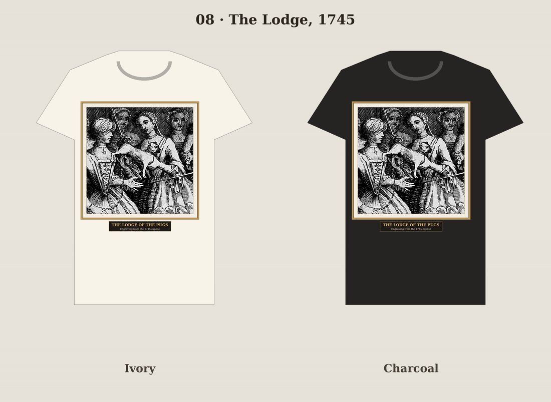 The Lodge of the Pugs t-shirt mockup